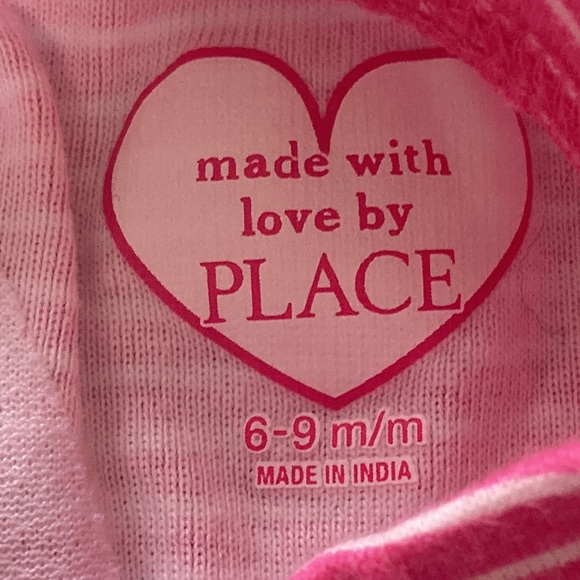 HP⭐️ Children’s Place Pink White Striped Wiggle Pants 6-9 mos Cotton Lady Bug - Picture 5 of 6